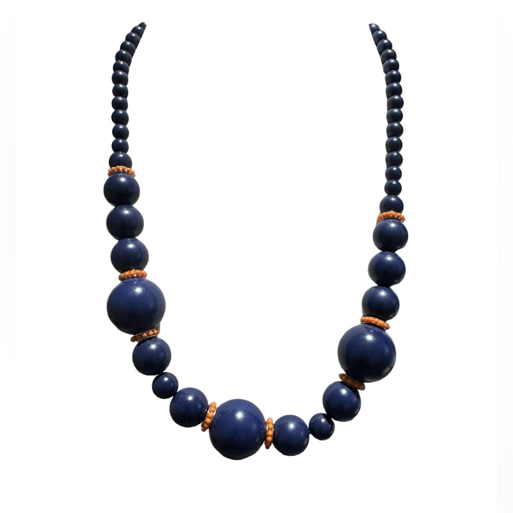 Banana Republic Blue Stone Boho Beaded Statement Necklace 18 25$